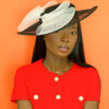 Chapeau mariage noir et blanc - Création Caroline – Image 2