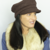 casquette femme en laine marron