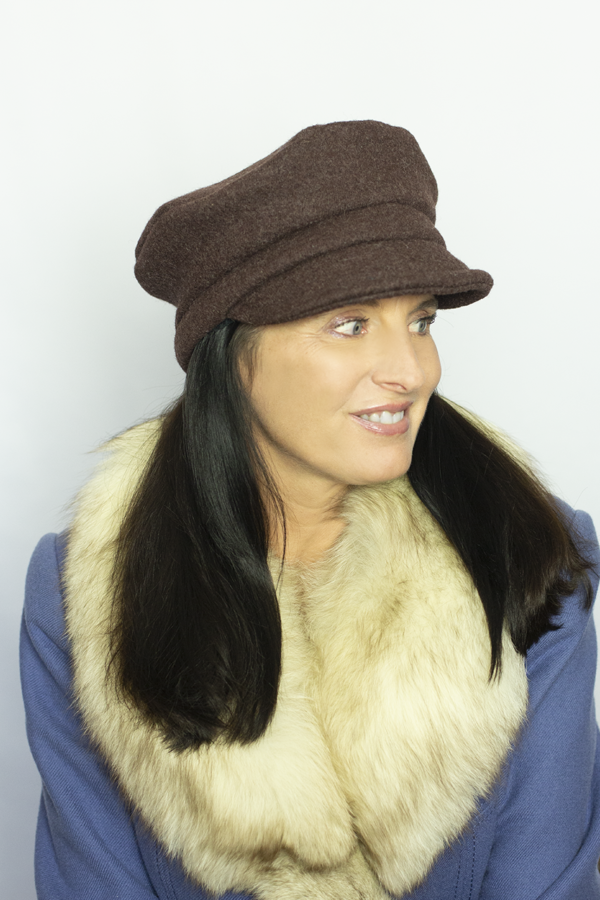 casquette femme en laine marron