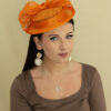 Chapeau mariage orange - Création Paris