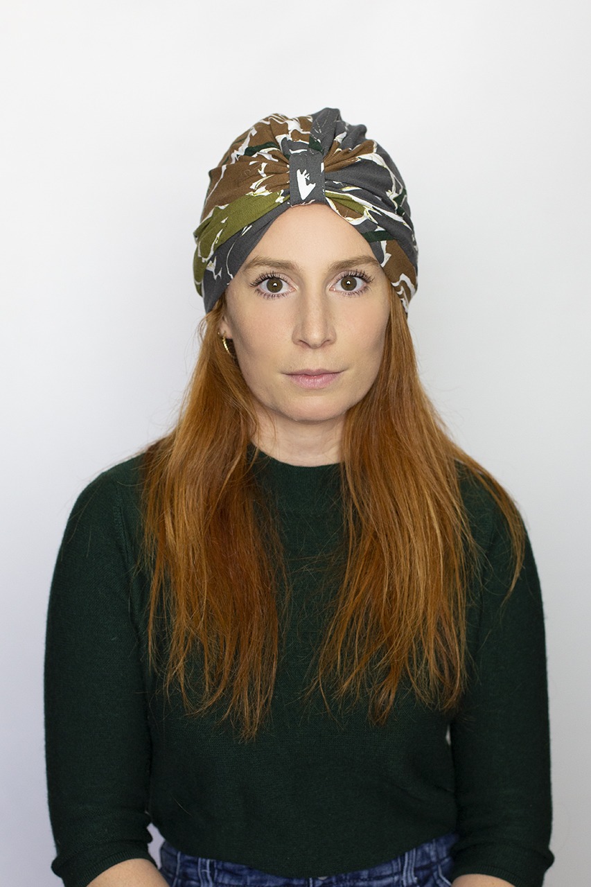 Turban pour femme imprimé style camouflage