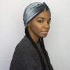 Turban velours gris – Image 2