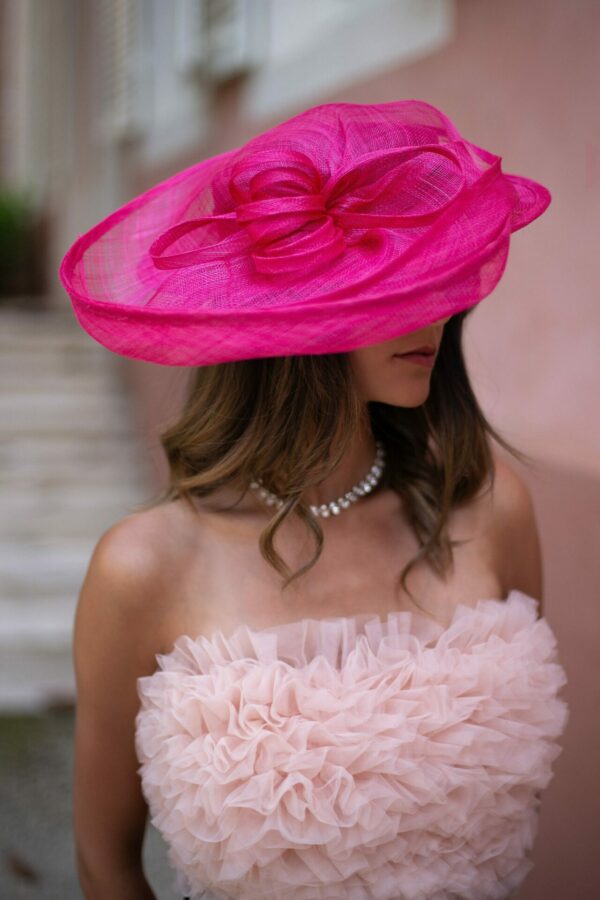 Chapeau Daphné rose fuschia