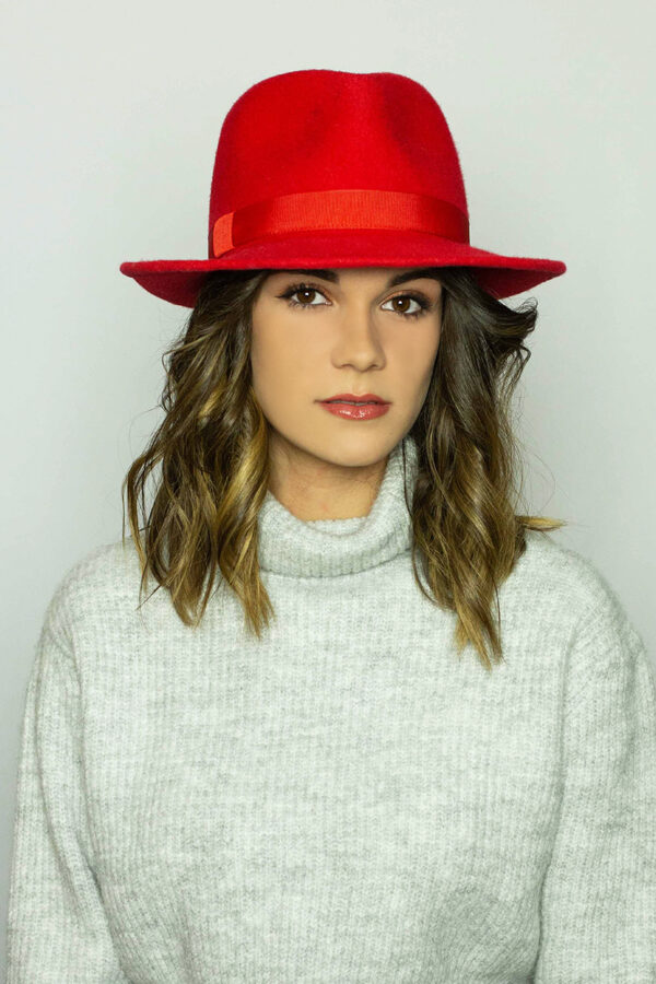 Chapeau borsalino rouge vif