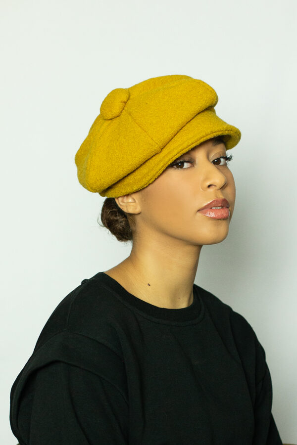 Casquette d'hiver pour femme jaune