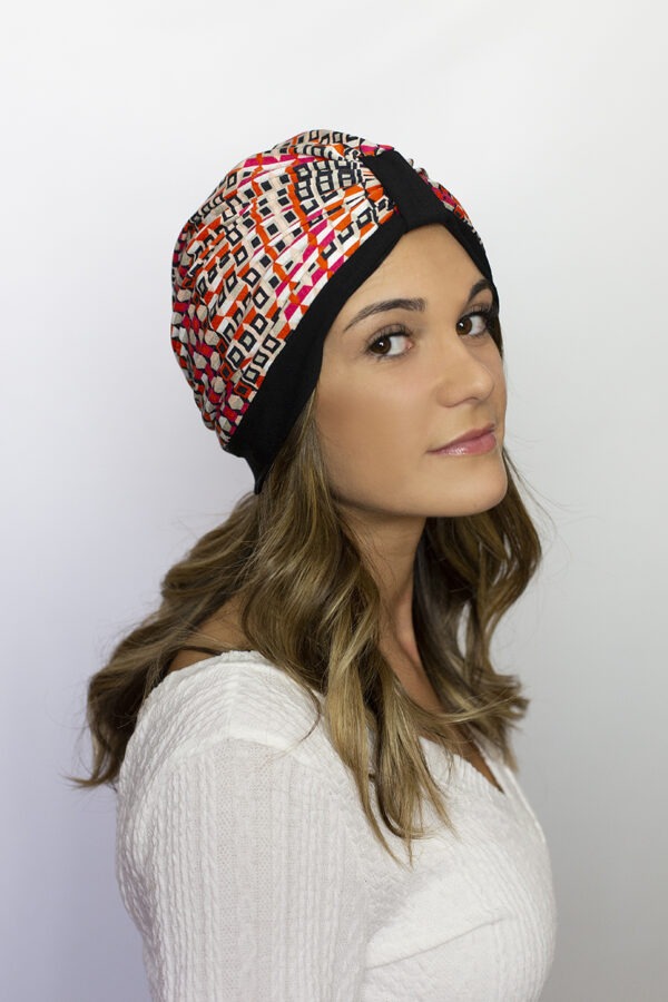 Turban imprimé multicolore pour femme