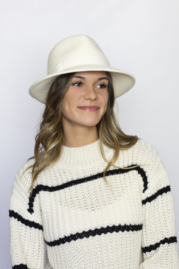 Chapeau pour femme style borsalino ivoire