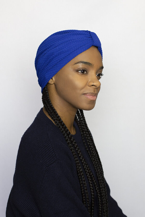 Turban pour femme bleu royal