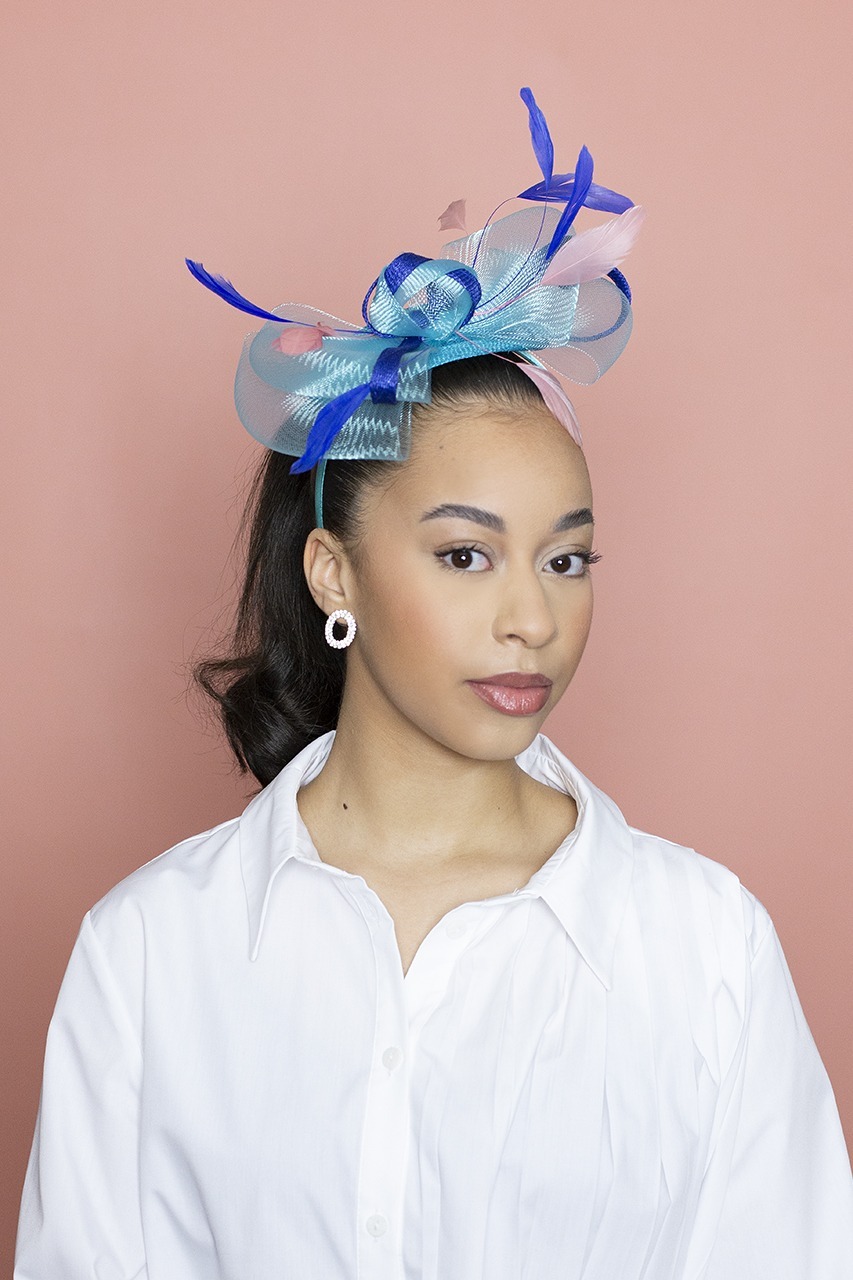 Bibi Et Gants Pour Mariage Femme Avec Plumes - Ultra Léger 55g, Fait Main, Lin Blanc - Élégance Britannique