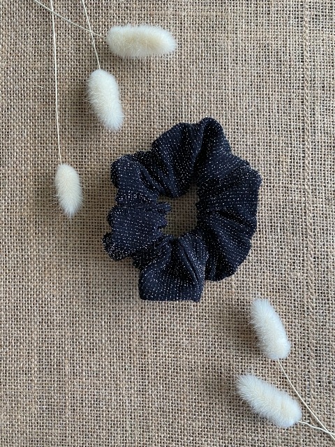 Chouchou noir pailleté, polyester