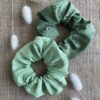 duo de chouchous verts, taffetas