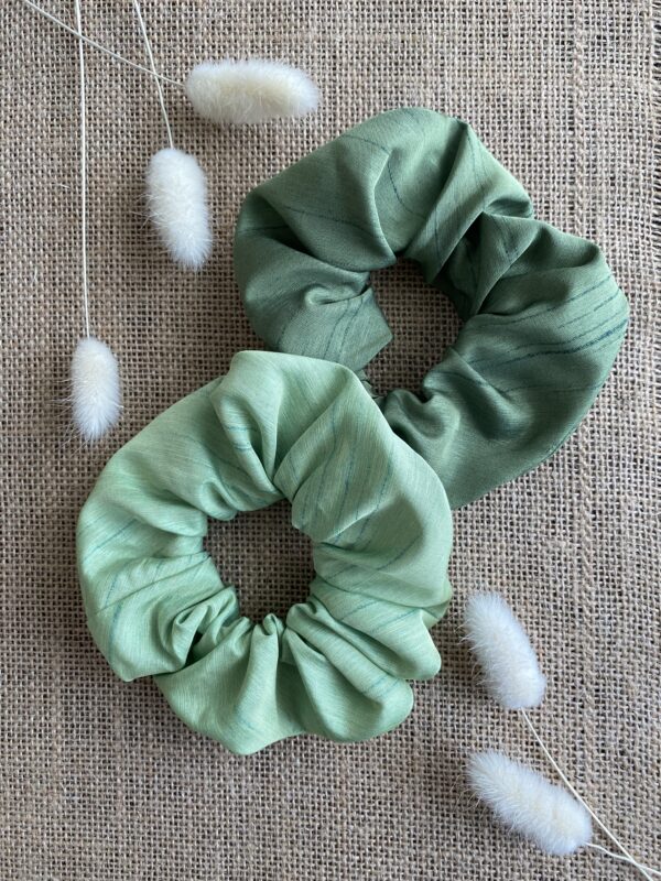 duo de chouchous verts, taffetas