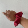 chouchou en taffetas rose grenat