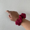 chouchou en taffetas rose framboise