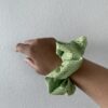 chouchou vert amande, taffetas