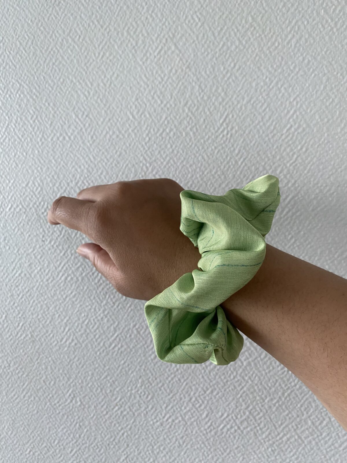 chouchou vert amande, taffetas
