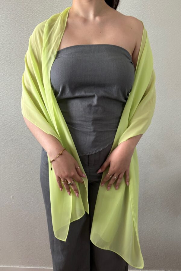Étole en mousseline légère vert citron