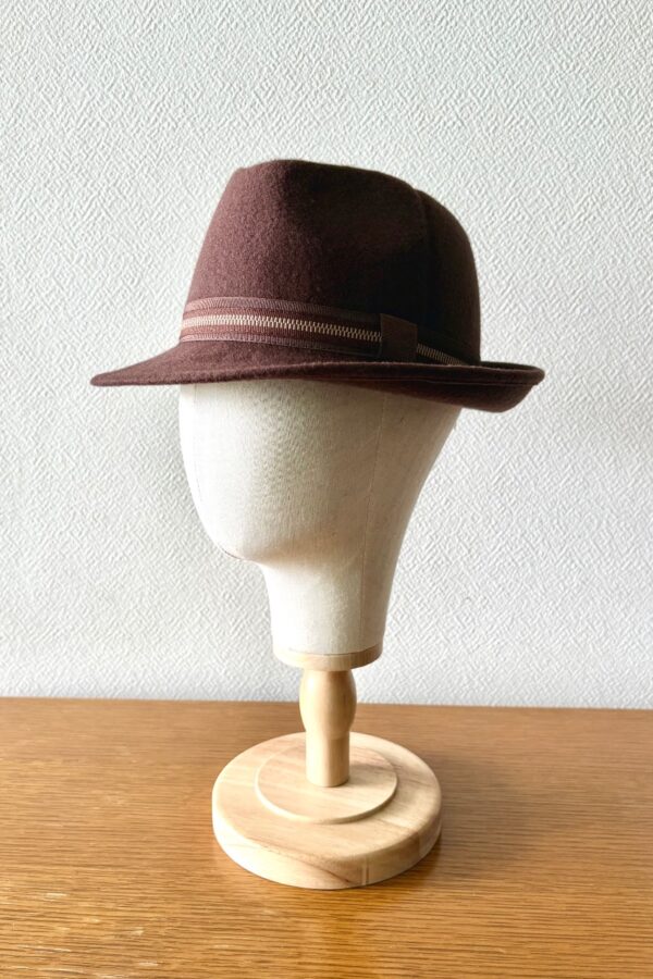 chapeau fedora homme marron en feutre de laine